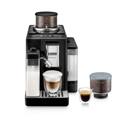 Rivelia Fully Automatic Espresso Machine, Onyx Black — bean-to-cup espresso machine, front view