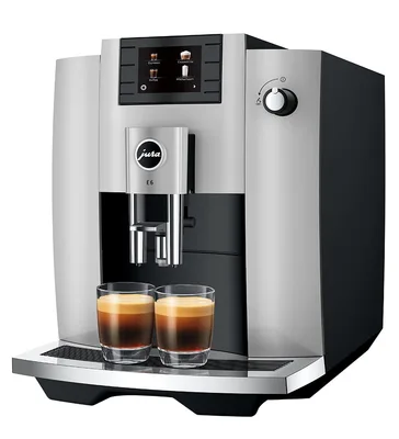 JURA E6 bean-to-cup espresso machine, front view