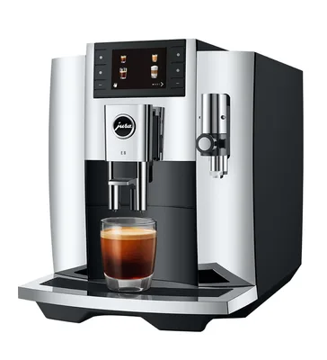 JURA E8 bean-to-cup espresso machine, front view